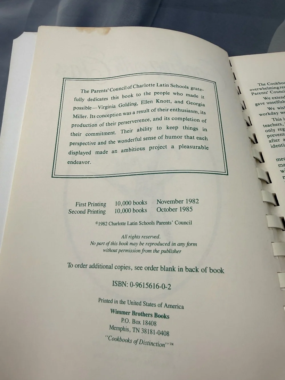 Cooking with Class Community Cookbook 1985 Spiral Bound NC Recipes